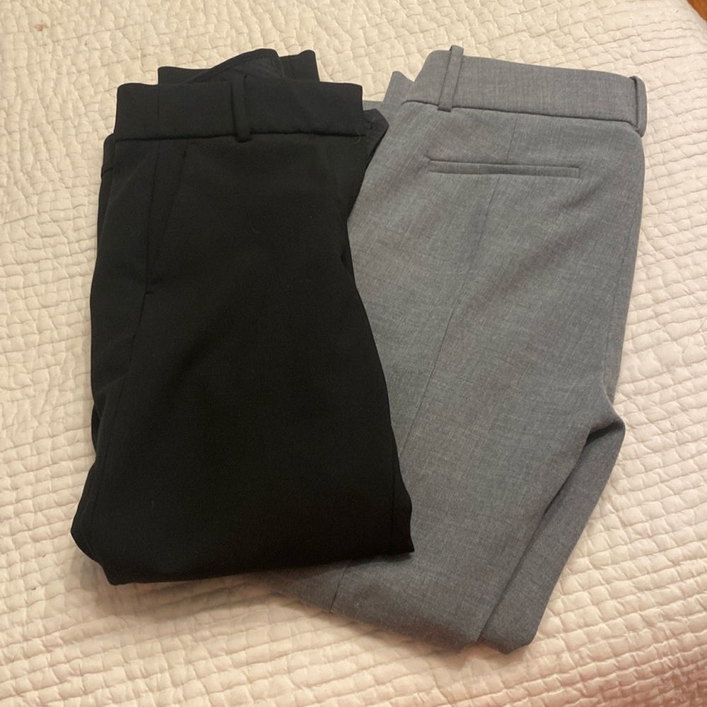 2 pairs of J Crew Cameron Pants gray and black size 4
